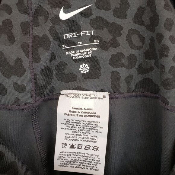 Nike One Dri-FIT High-Rise Printed Leopard Leggings  Women's Pants XL - Picture 5 of 10
